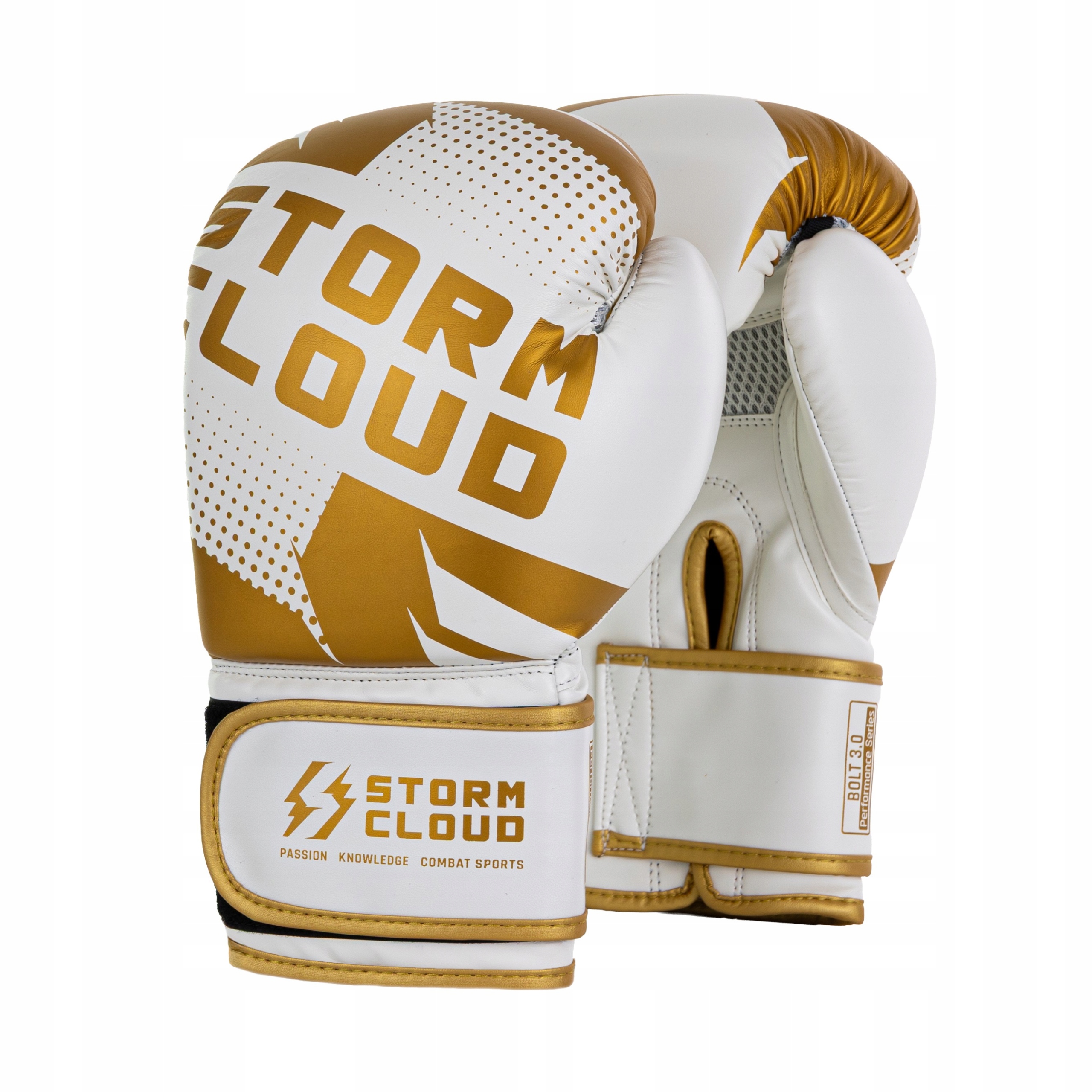 StormCloud Boxerské rukavice Bolt 3.0 Bílé/Zlaté 14oz