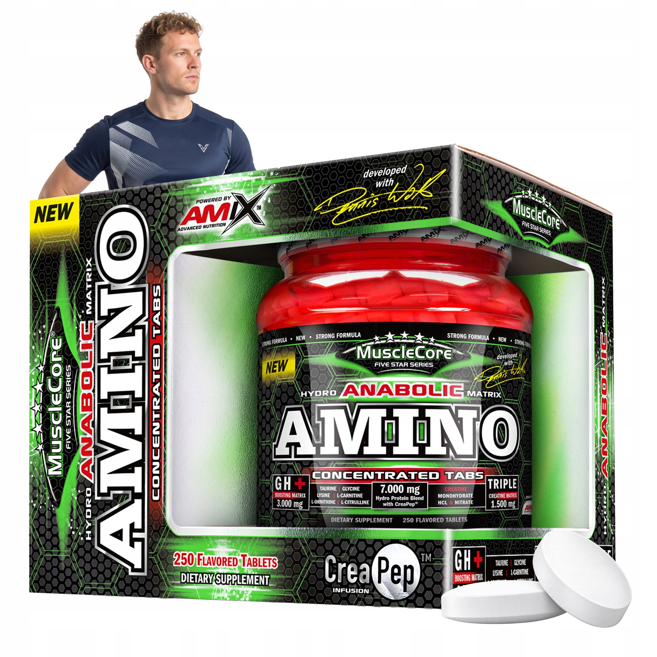 Aminokyseliny Bcaa Eaa hydrolyzované tablety 11500 mg kreatin booster Gh