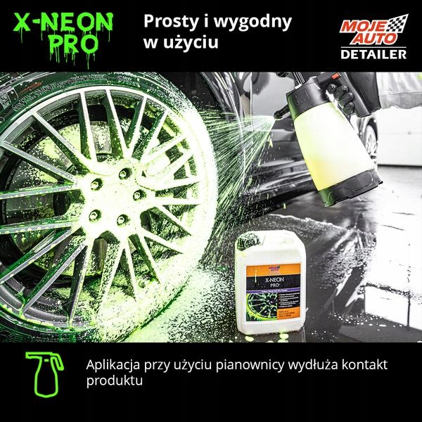 MOJE AUTO X-NEON PRO PREPARAT DO CZYSZCZENIA FELG I OPON 5L Pojemność opakowania 5000 ml