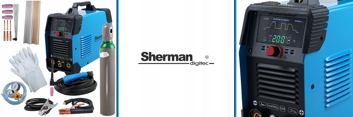 Spawarka TIG 200 DC Sherman Puls TIG MMA 230V Model 200DC MULTIPRO HRSX