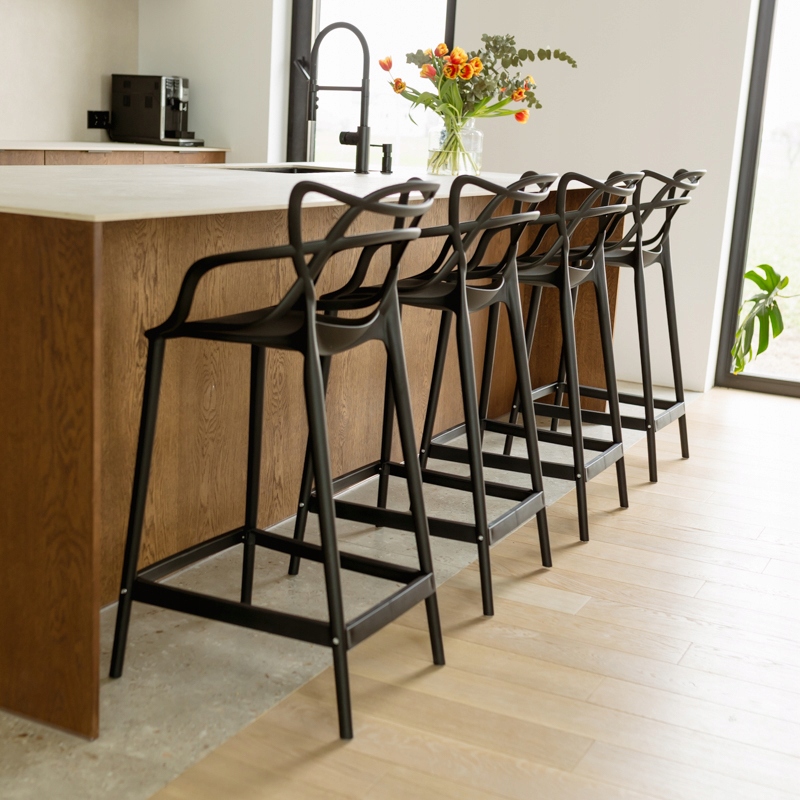 Hoker Plastikowy Nowoczesny Do Wyspy Jadalni Salonu loft czarny Głębokość mebla 40 cm