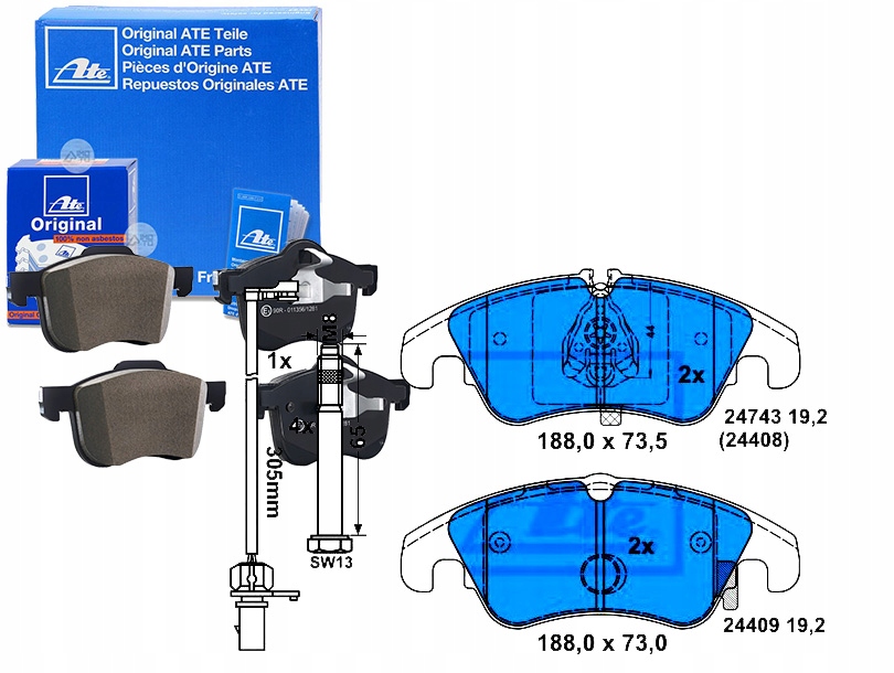 Brzdové Destičky Vw Přední A4 A5 07- A6 09- Kotouč