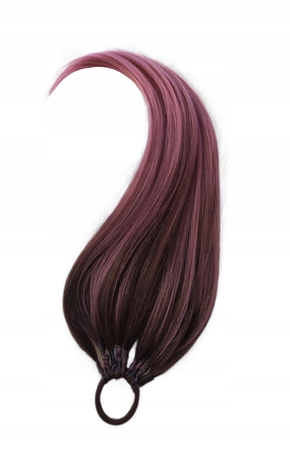 Připínací poník na gumičce, Příčesek, hnědý růžový ombre, Panna Růžová, 80 cm