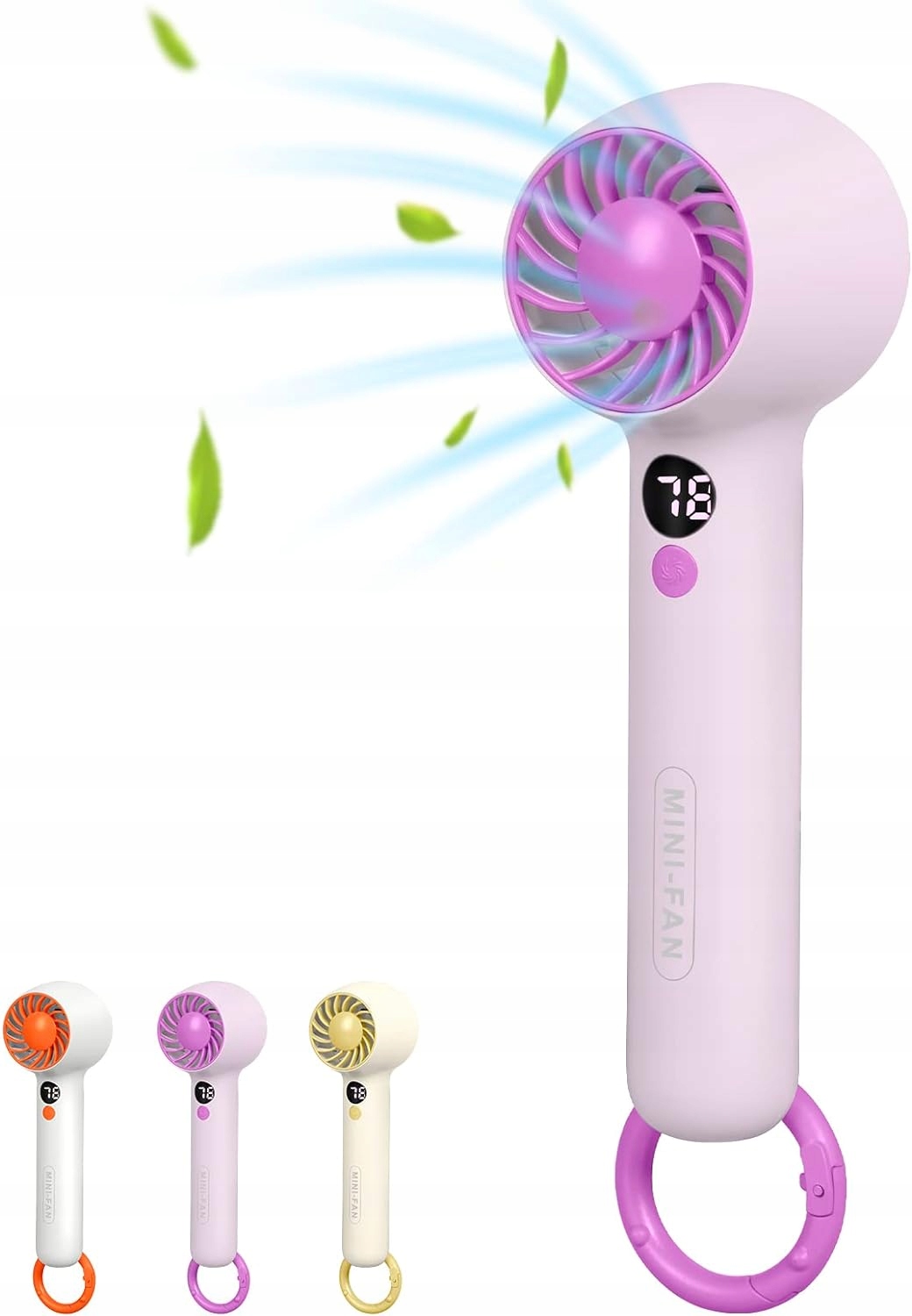 WENTYLATOR RĘCZNY MINI NA BATERIE KIESZONKOWY PRZENOŚNY WIATRAK WYŚWIETLACZ