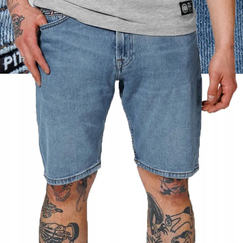Pánské džínové šortky Pitbull Classic Wash Highlander Světlé Kraťasy Jeans