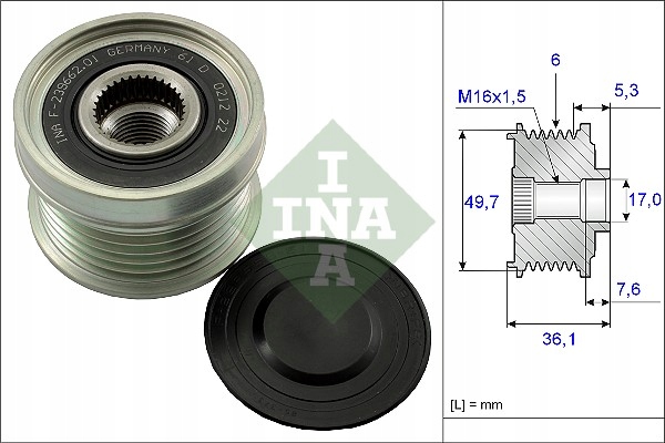 INA 535 0134 10 Kolo pasowe alternator Part manufacturer INA