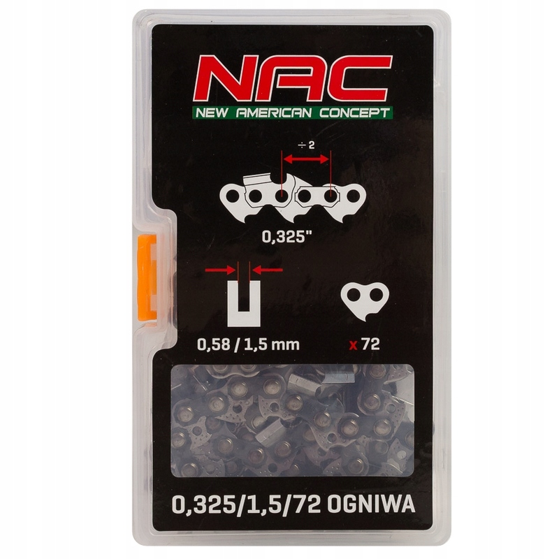 

Nac Łańcuch 18'' 72 ogniw 0,325 x 1,5