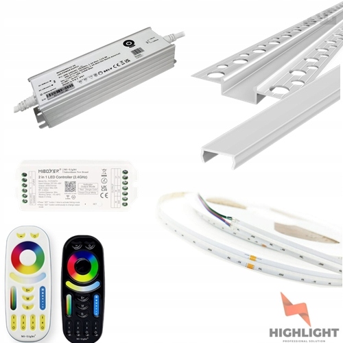30 m Sada Fasádová Led páska Cob MoNo 10W 48V IP65 Profil