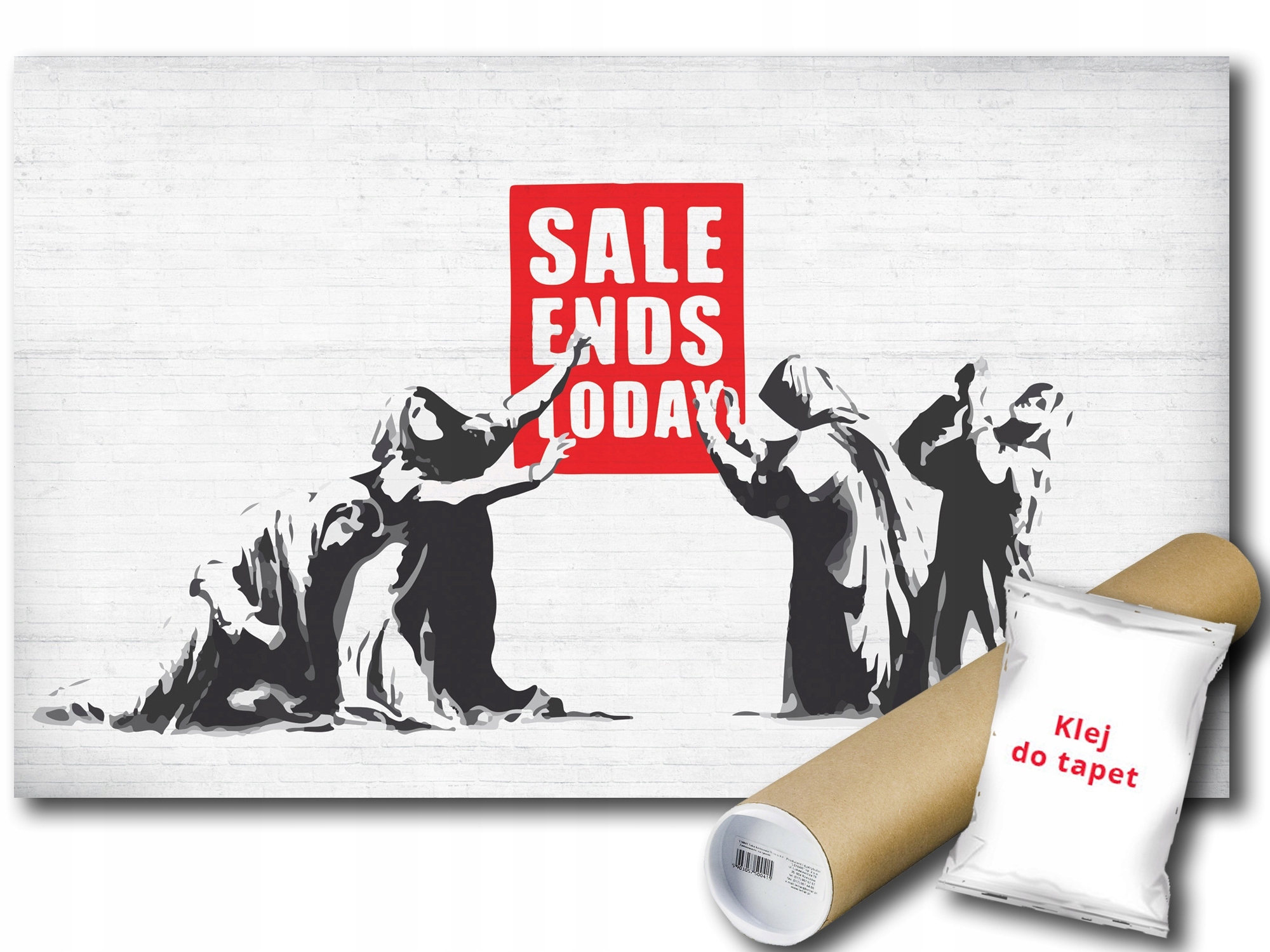 Vinylová Fototapeta Banksy Výprodej Končí Dnes! Street Art Graffiti Zeď 254x184 cm