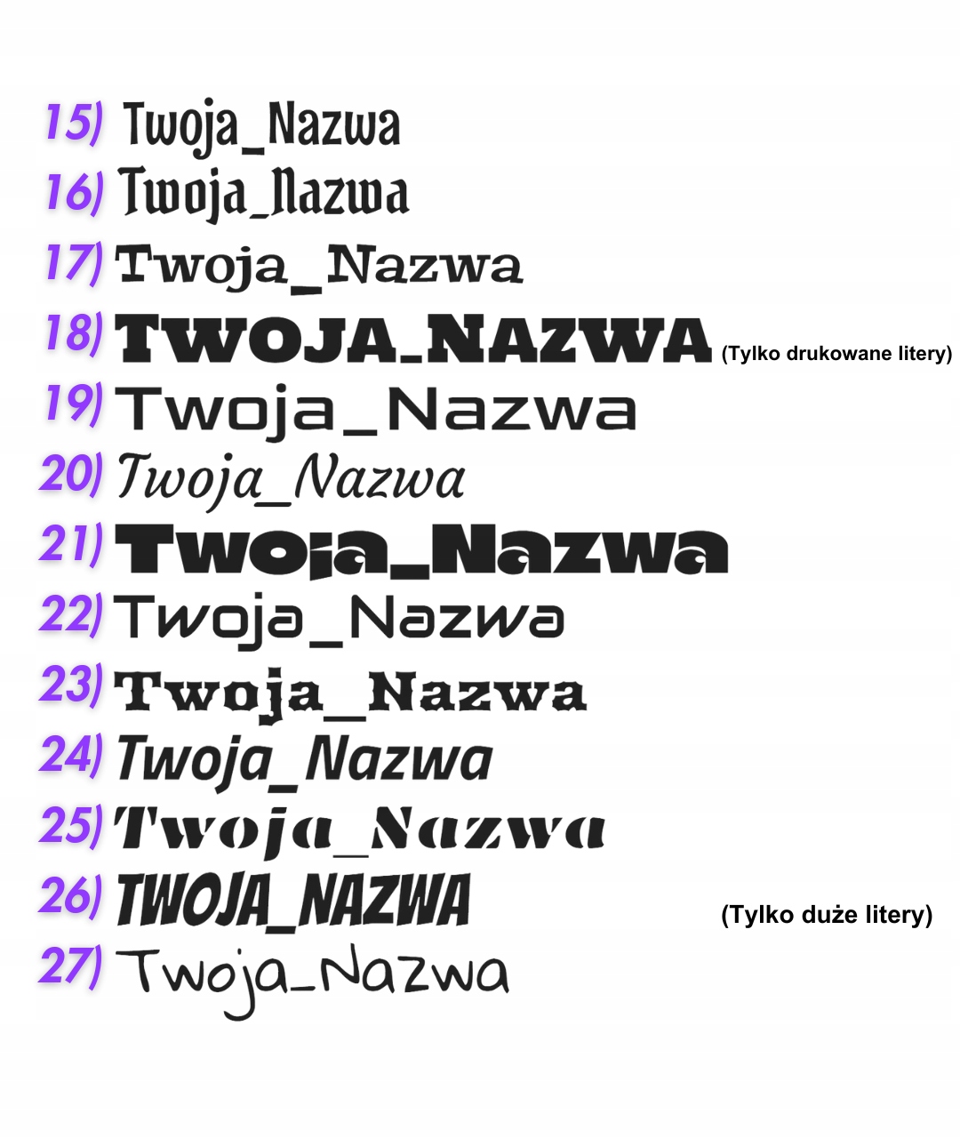 Naklejka INSTAGRAM własny TEKST NAPIS - 15cm Długość (cm) 15 cm
