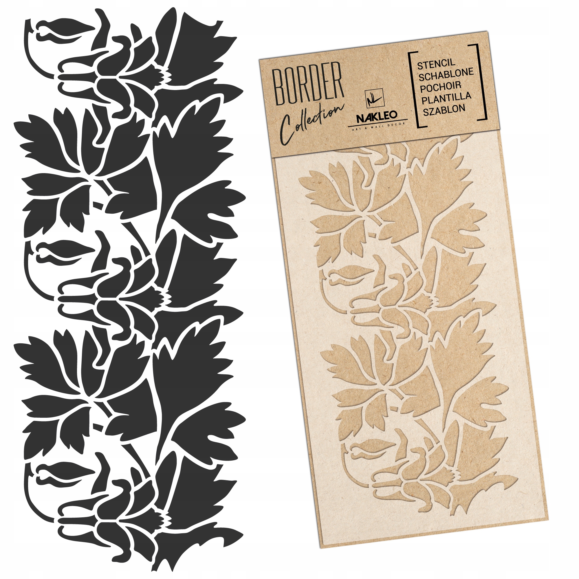 Malířská šablona Bordiura Opakovaně Použitelný 45x95 cm Border Ornament Secesní