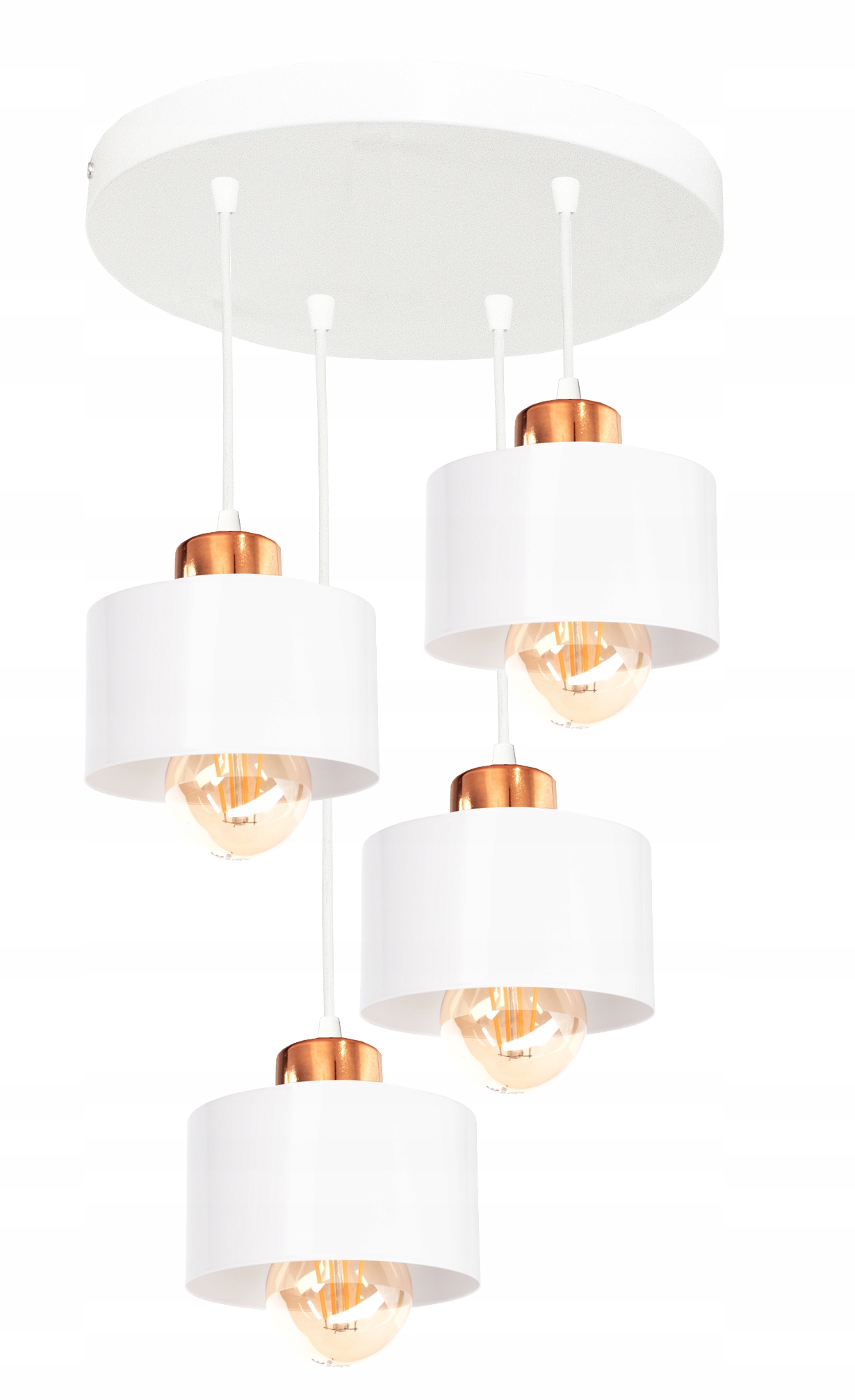 

Żyrandol Lampa Wisząca Sufitowa Loft 4 Biała Led