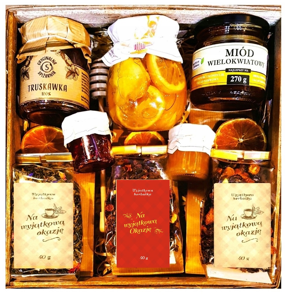 Levně Dárkový koš Dárek Med Čaj K Vánocům Narozeninám