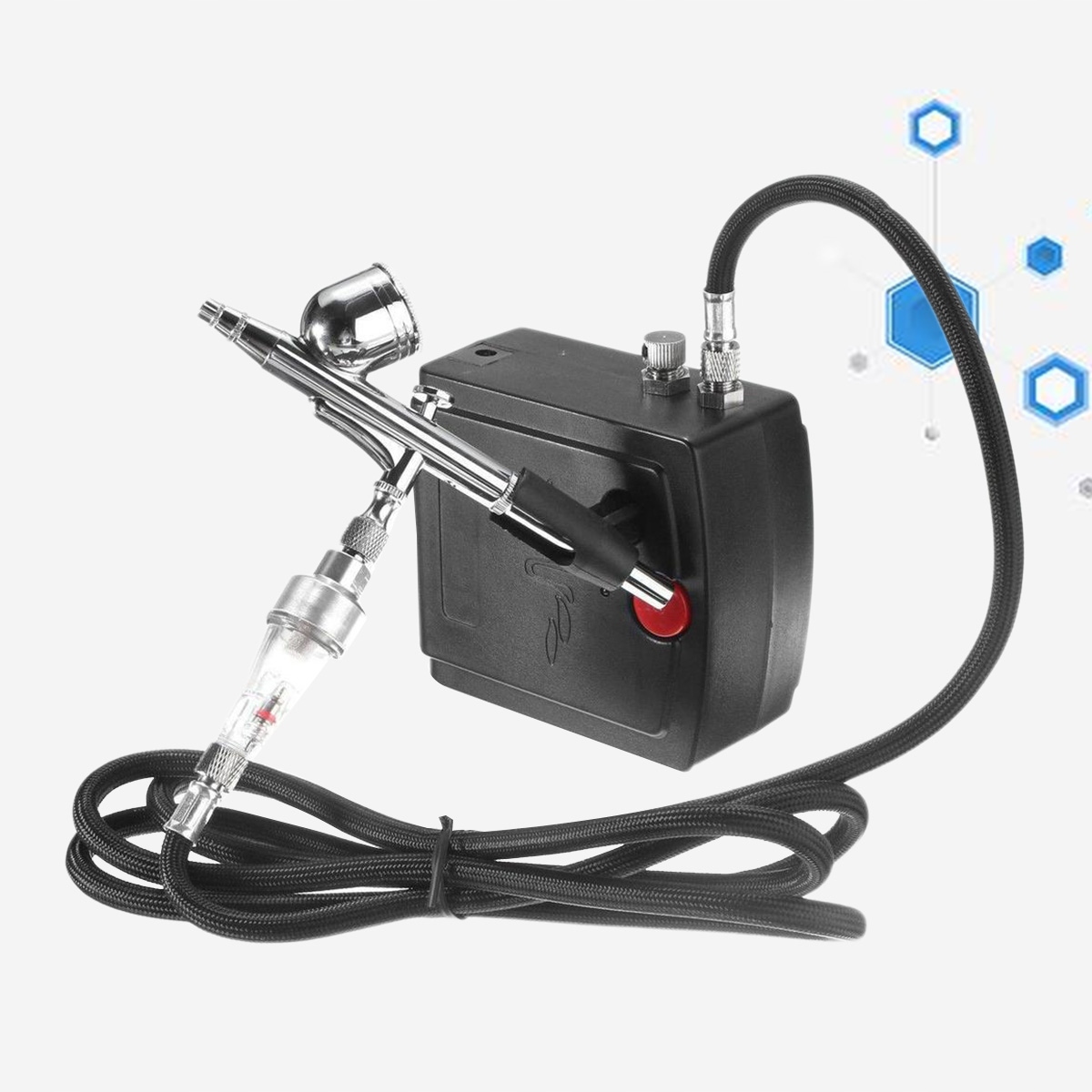 MINI AEROGRAF Z PRZENOŚNĄ SPRĘŻARKĄ. Kierunek obrotu brak informacji