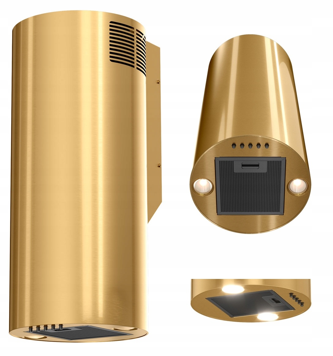 Okap kuchenny kominowy Przyścienny wolnostojący Maan Elba Złoty tuba Cichy