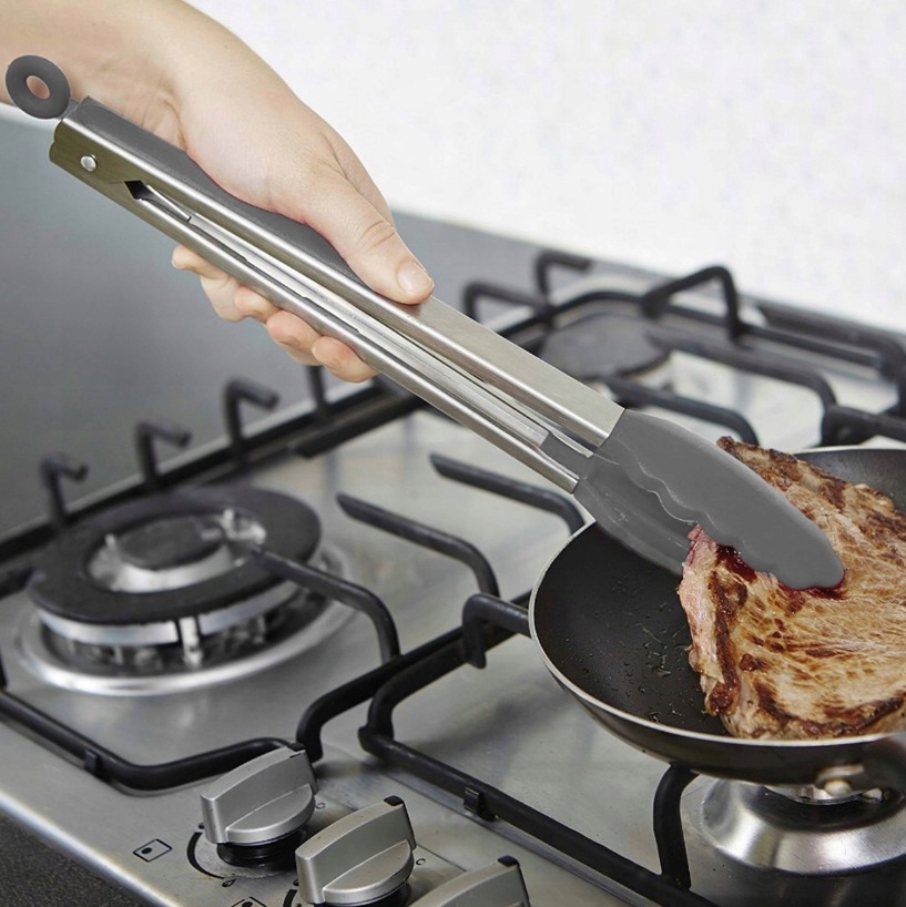 SZCZYPCE KUCHENNE STALOWE SILIKONOWE GRILL MIĘSO Marka inna