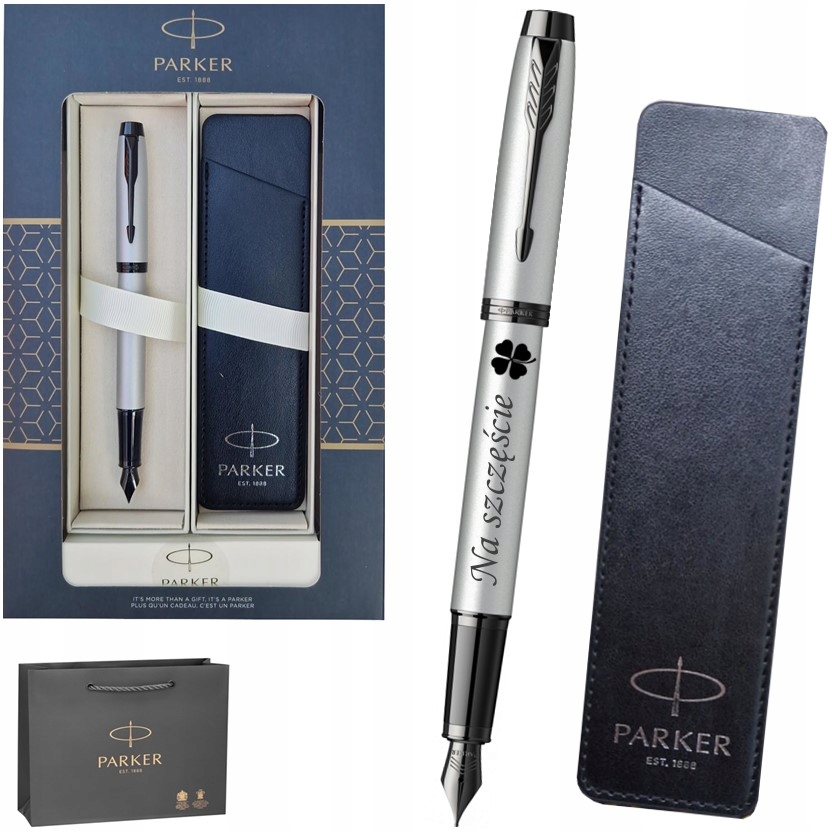 Pióro Wieczne Parker IM Srebrne Stalowe Grawer tłoczek