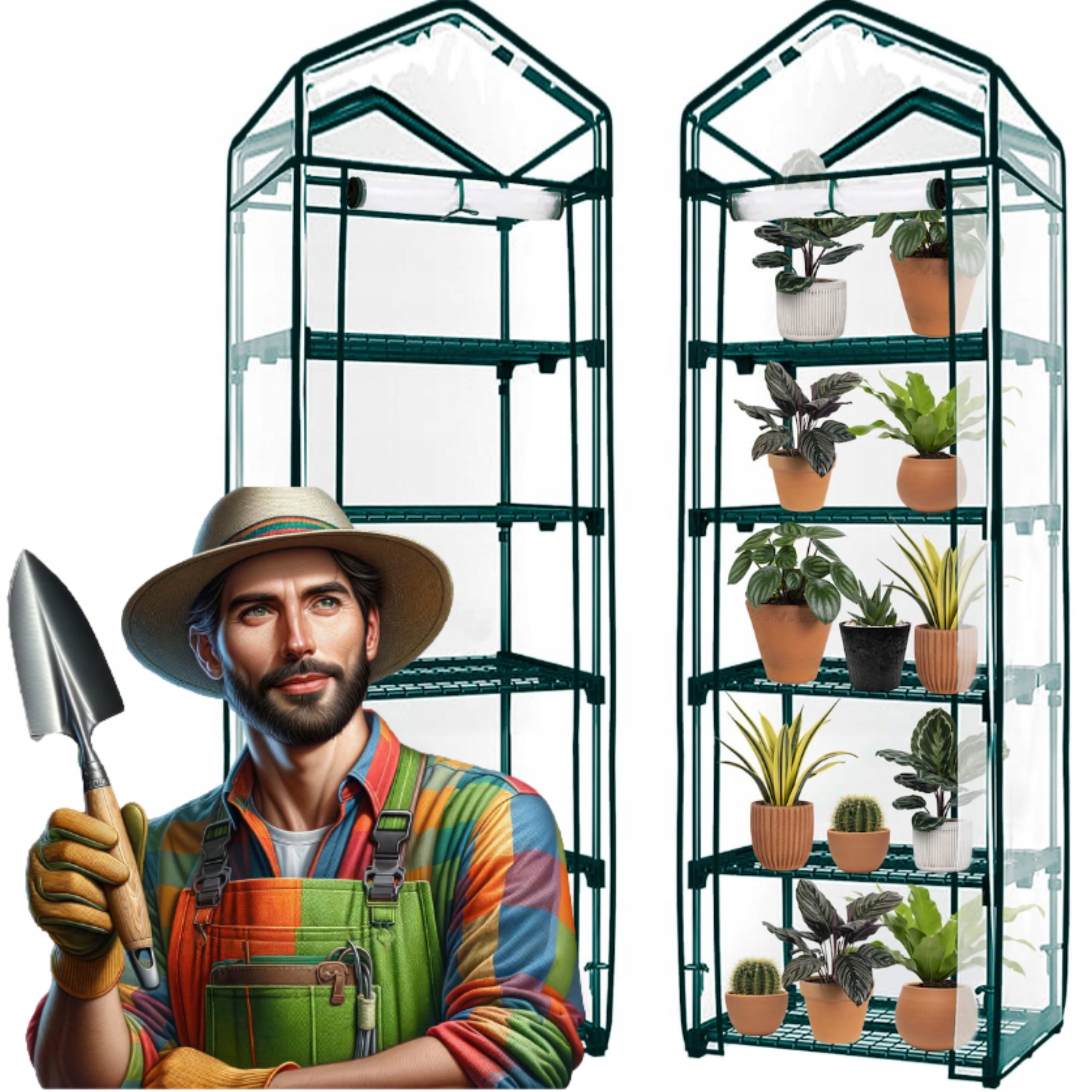 Mini Fóliový Tunel Zahradní Skleník Na Balkon Zahrada 5 Polic 190x70x50 cm