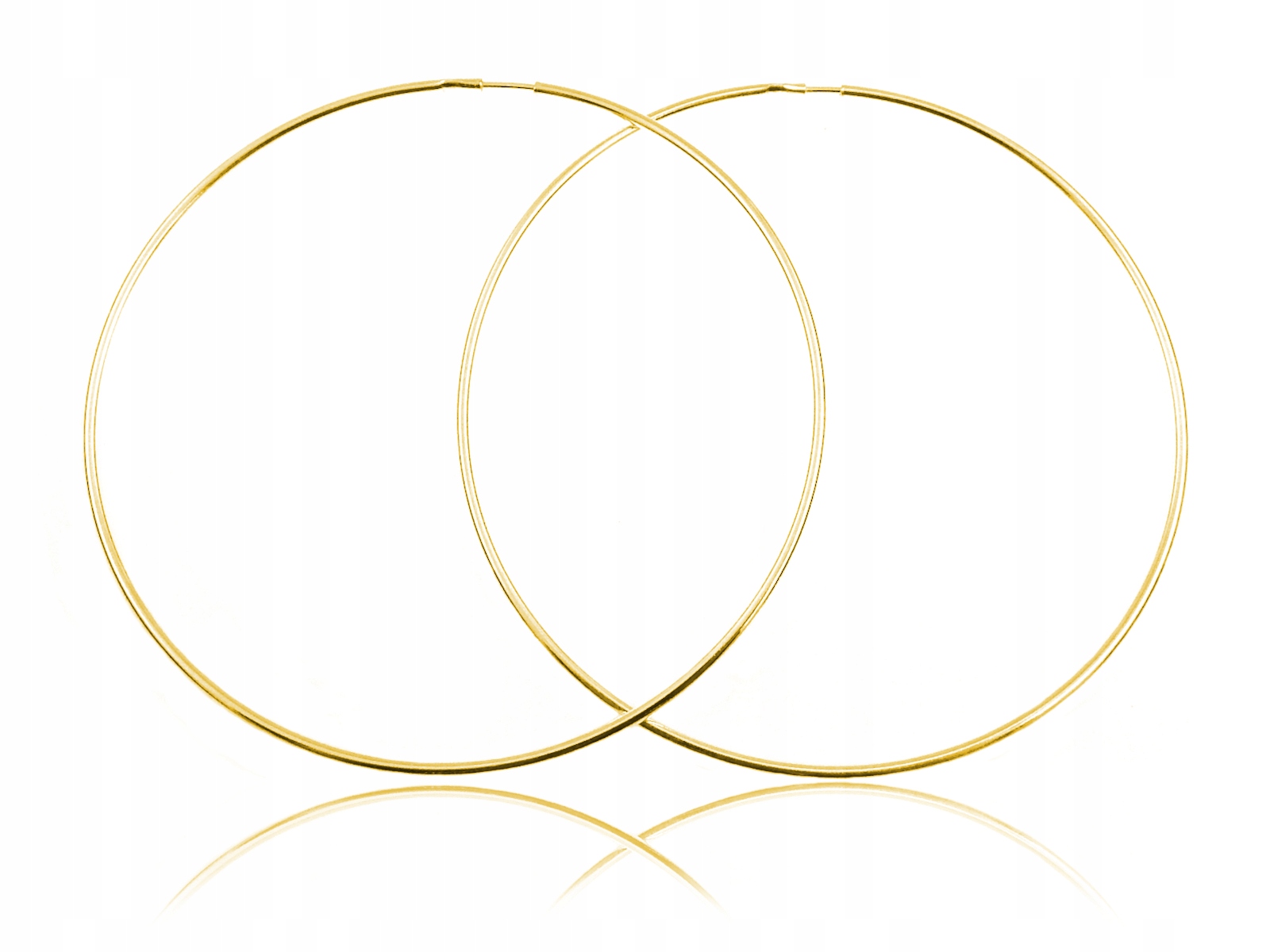 

Złocone Kolczyki Gładkie Grube Duże Koła 7CM 1.9MM