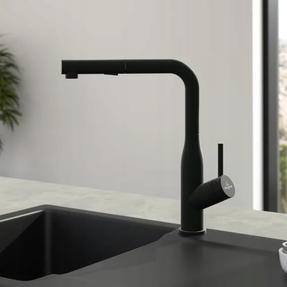 Kuchynská batéria Villeroy&Boch Subway Style Shower 9285 00 06 čierna matná