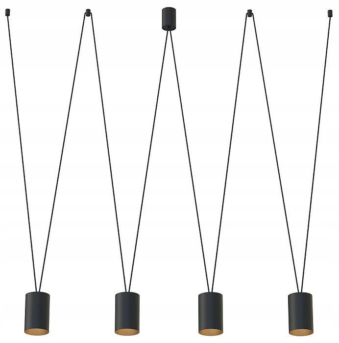 Závesná Lampa More Tone Čierna 4xGU10 Stropná Lampa Do Izby Obývačky Domu