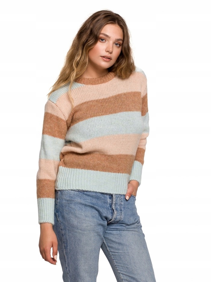 

Eu S/m BK071 Sweter w pasy wielokolorowe - model 2