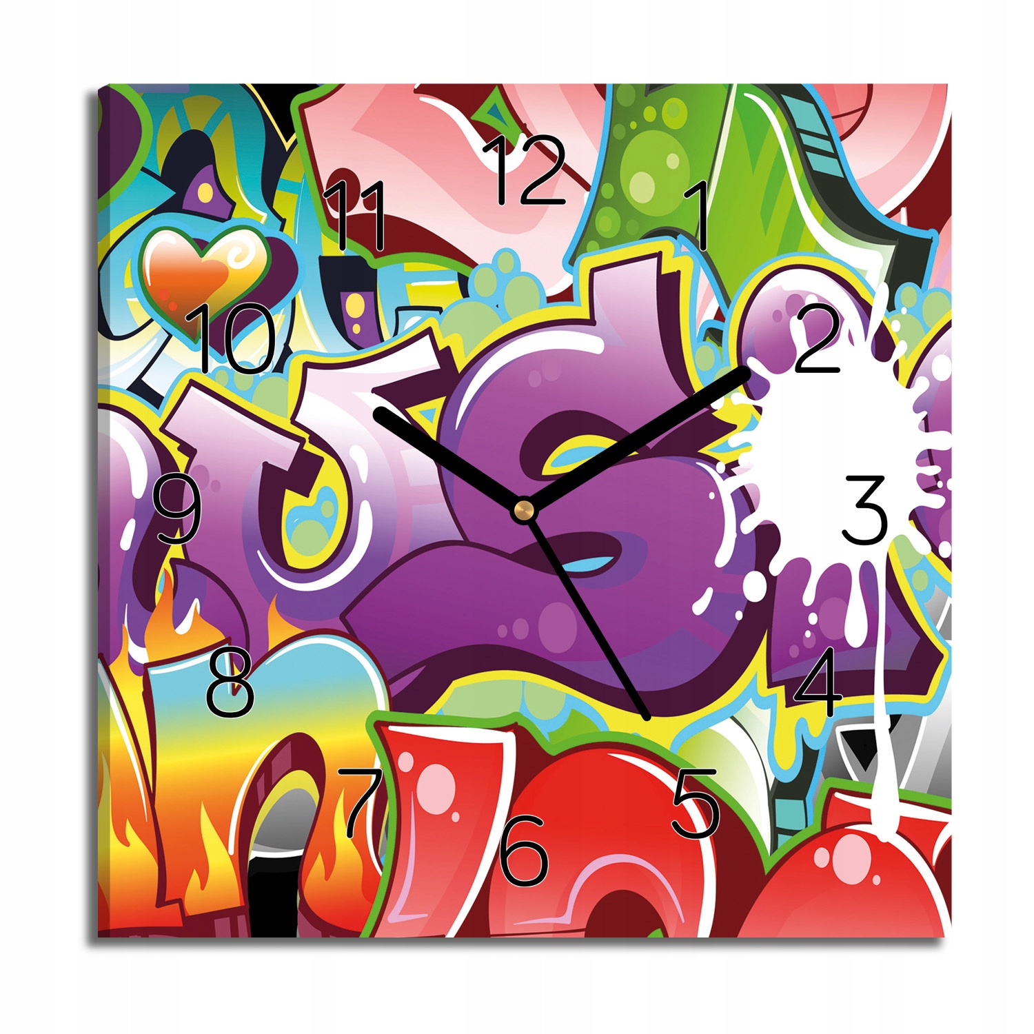 hodiny na plátně Nápisy graffiti do kanceláře 30x30