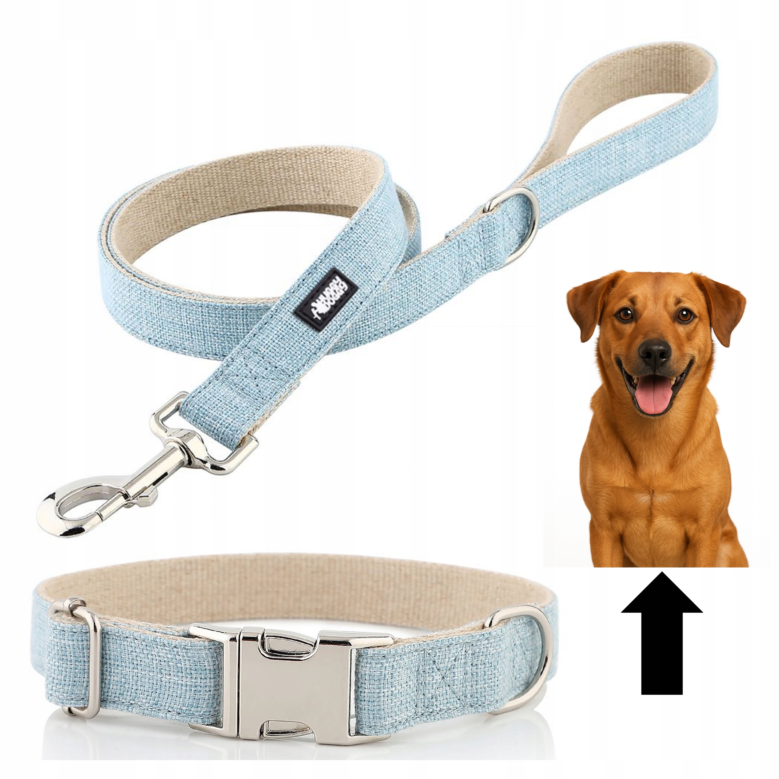 Levně Obojek a vodítko pro malého psa, lehká a pevná sada Huggy Doggy, modrá Xs