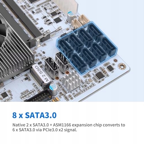 ROUAFWIT Płyta Główna NAS ITX 8 Zatok i5 8265U 2x 2.5GbE LAN 2x DDR4 — miniatura 5