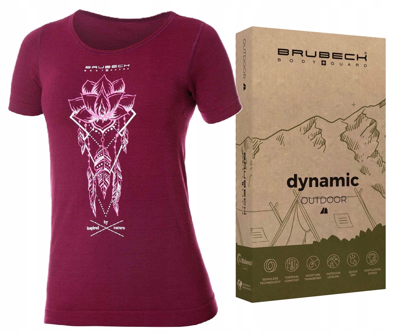 Brubeck Outdoor Damska Koszulka Wełniana Oddychający T-shirt Do Turystyki