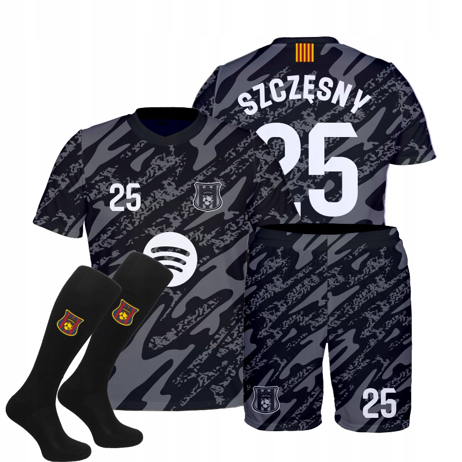 Šedá sada Szczęsny Barcelona: tričko, kraťasy štulpny , velikost 128