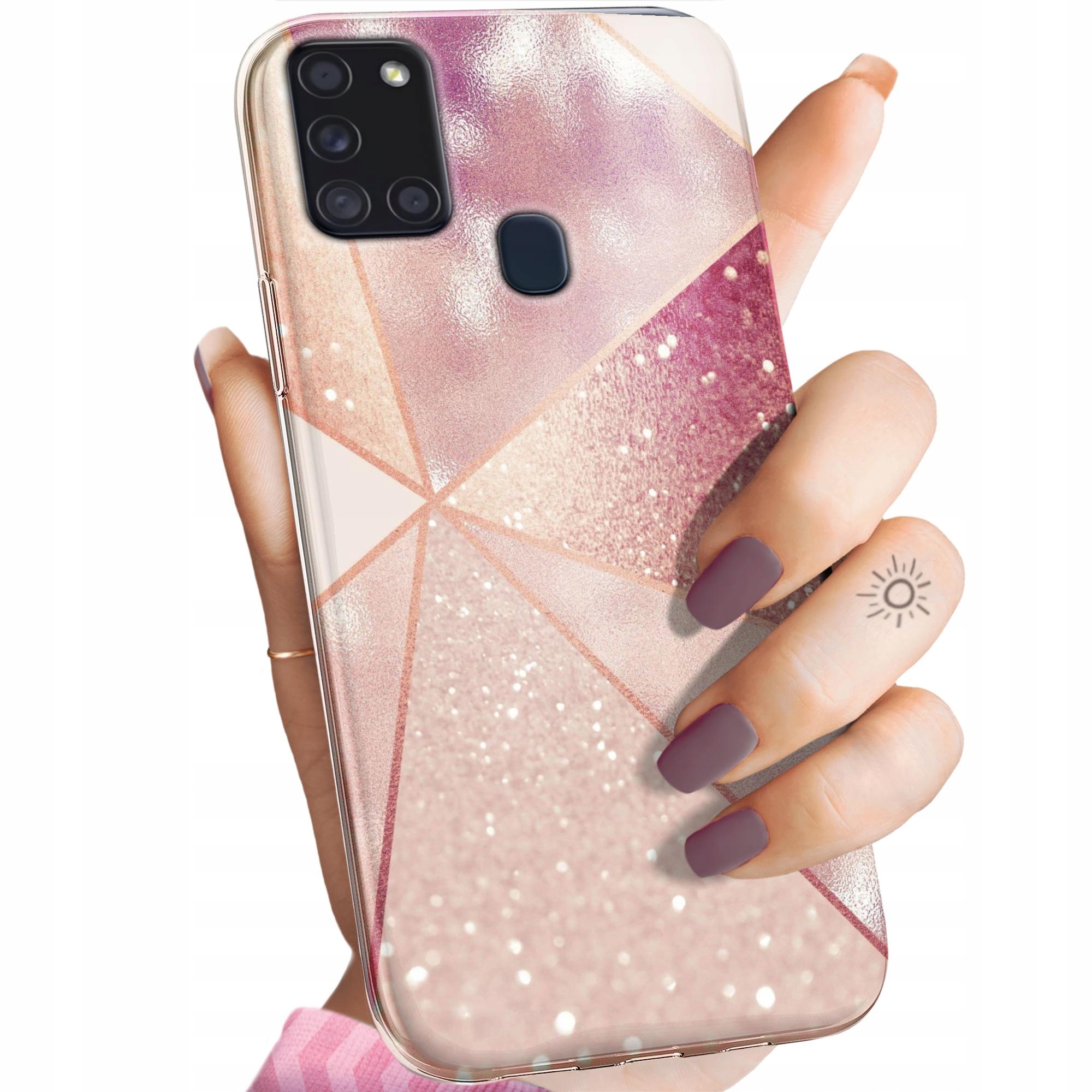 Etui Do Samsung Galaxy A21S Różowe Złoto Róż Obudowa Pokrowiec Case
