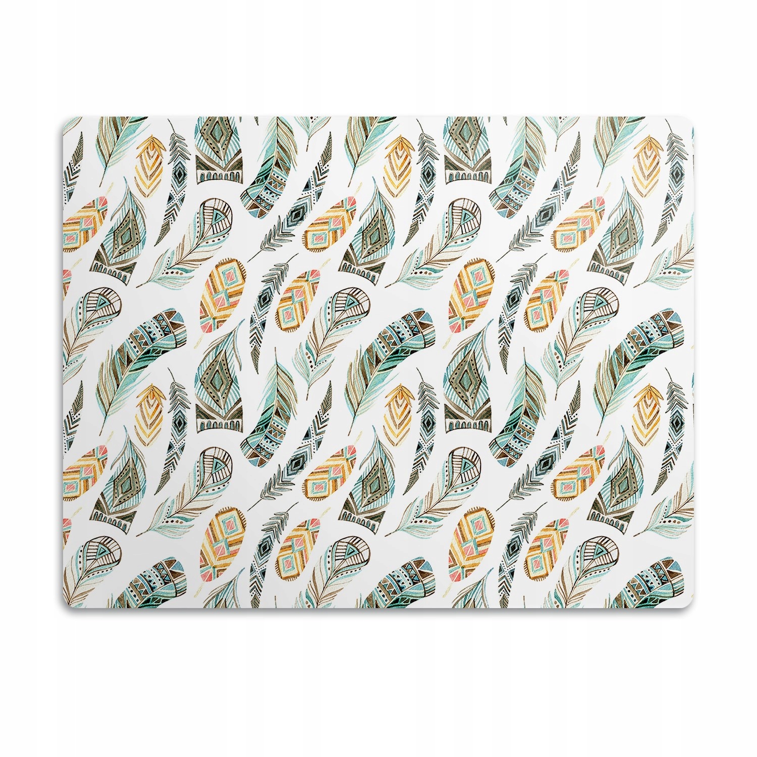 Levně Voděodolná podložka pod misku Boho peří 90x60 cm