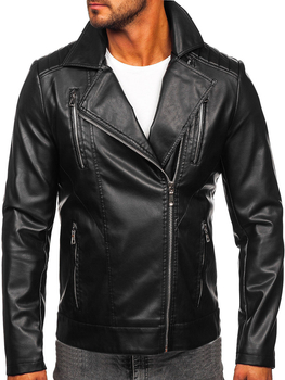 Kožená Bunda Ramoneska Biker Černá 11Z8056 DENLEY_2XL