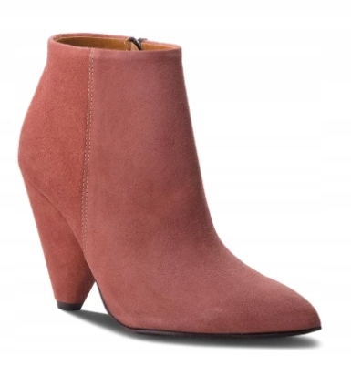 Eva Minge Dámské Kožené Kotníkové Boty Růžové 39 3E3G4*