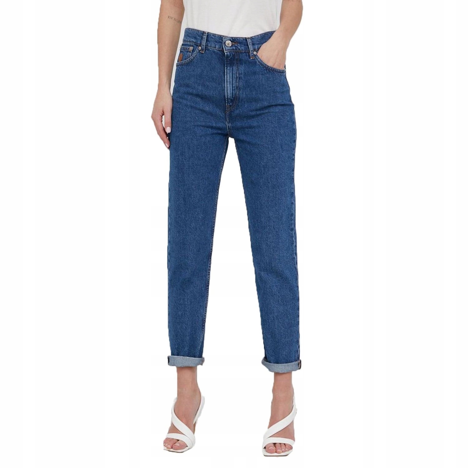 Dámské džínové kalhoty Trussardi modré relaxed tapered vel. W25