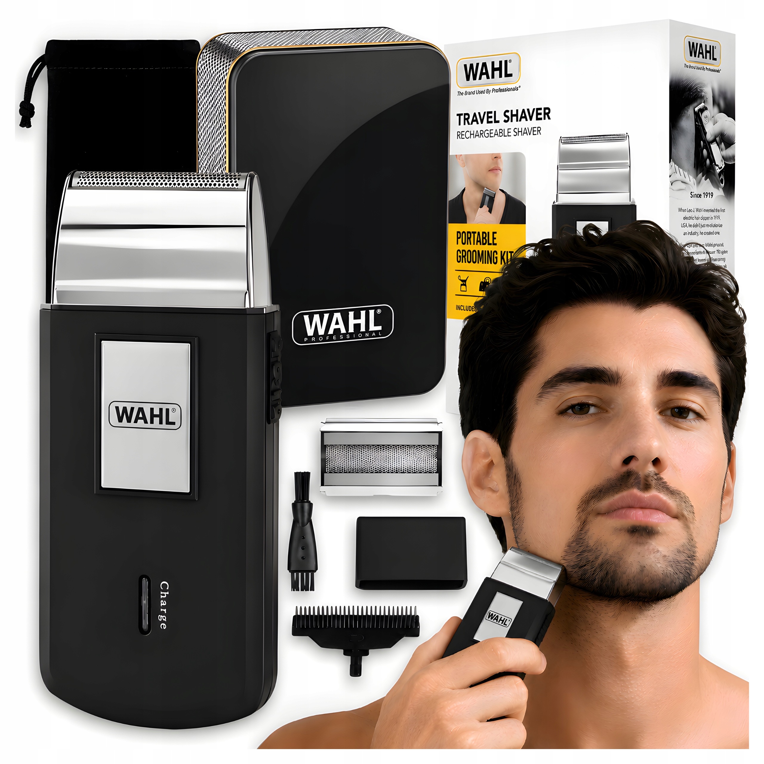 Golarka Męska Podróżna Bezprzewodowa Wahl Travel Shaver Maszynka do Golenia