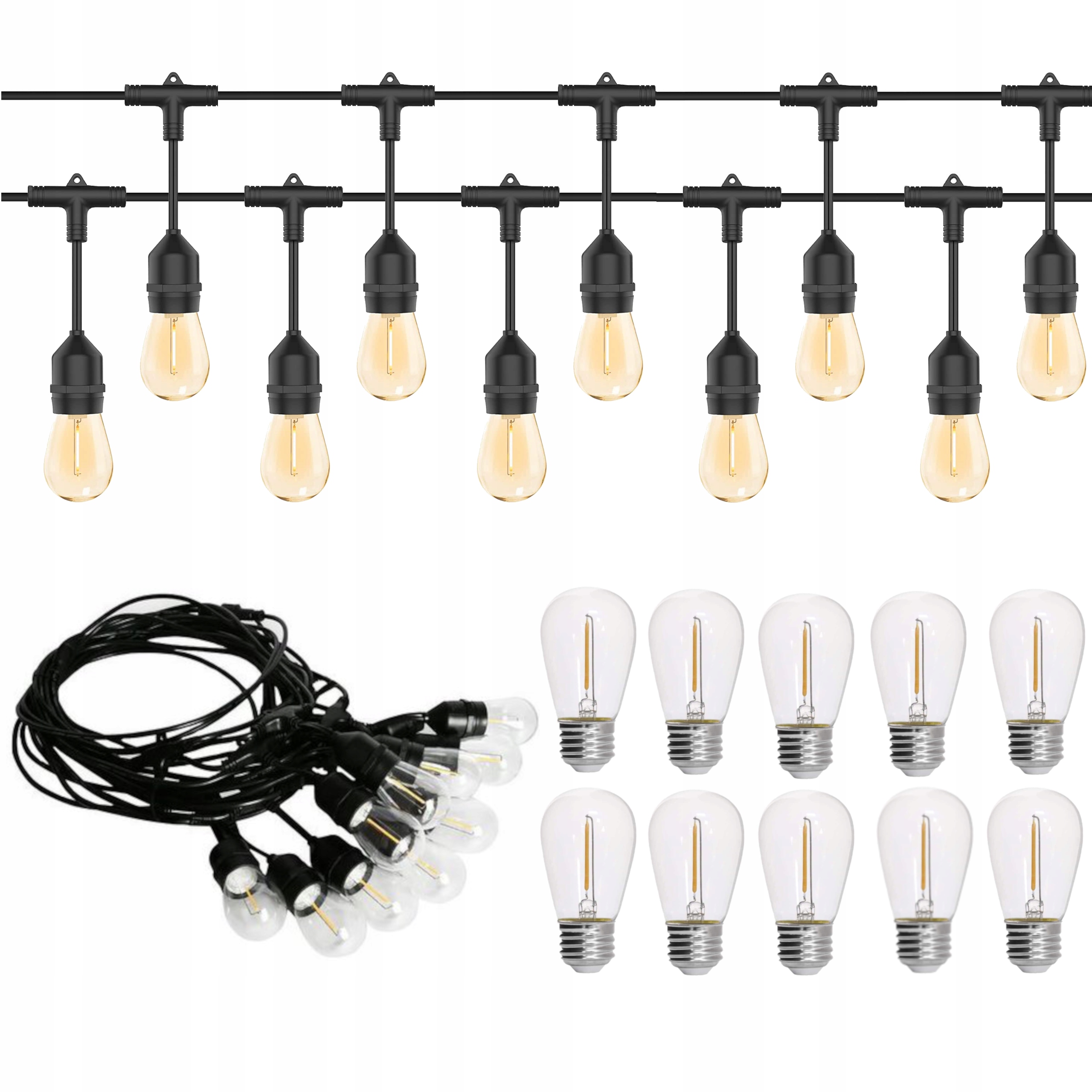 

Girlanda Ogrodowa Świetlna 6,6M 10x Żarówka Led