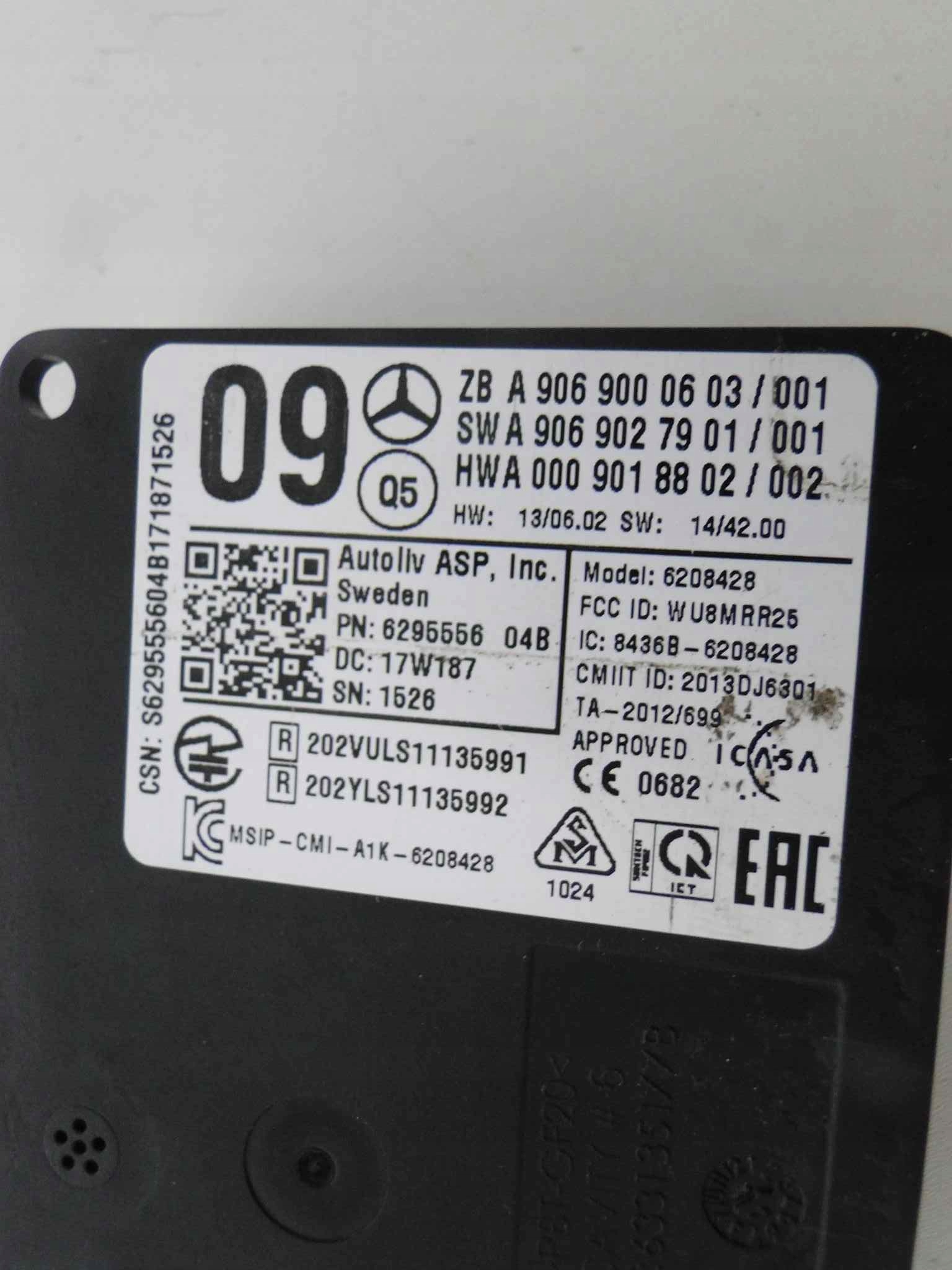 MERCEDES SPRINTER W906 906 RADAR ASYSTENT MP BSA Part number A9069000603