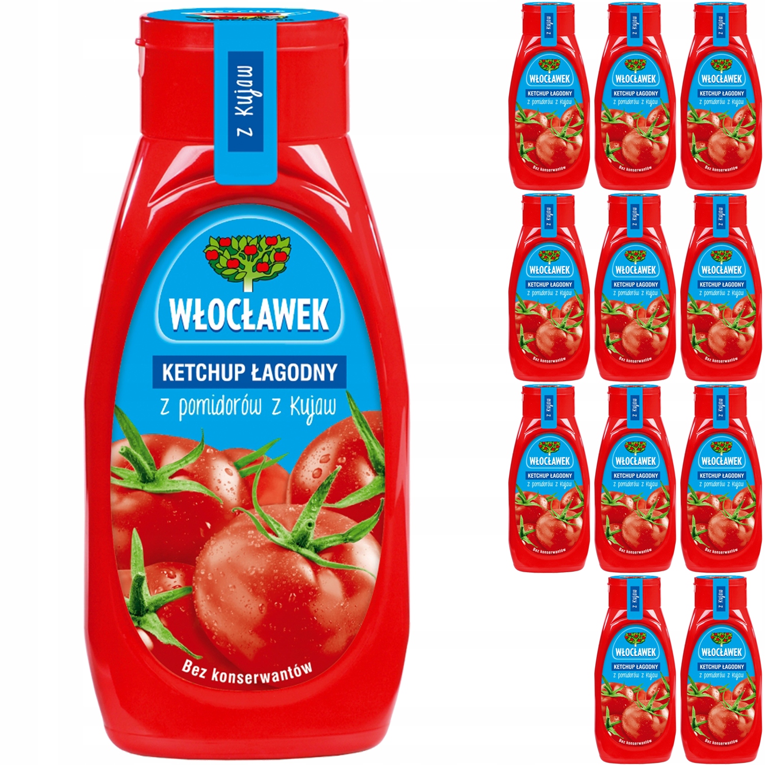 Ketchup pomidorowy Włocławek łagodny 10x480g