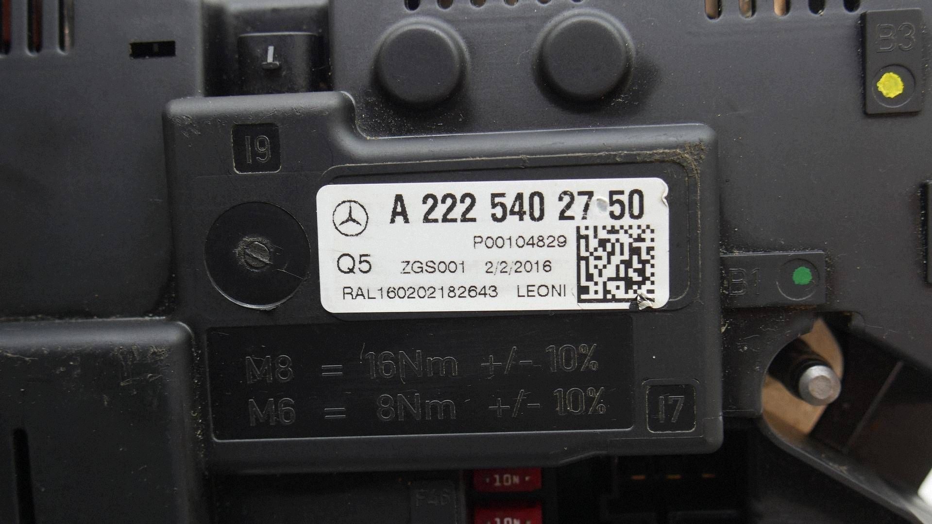 module terminal fuse MERCEDES S W222 A2225402750