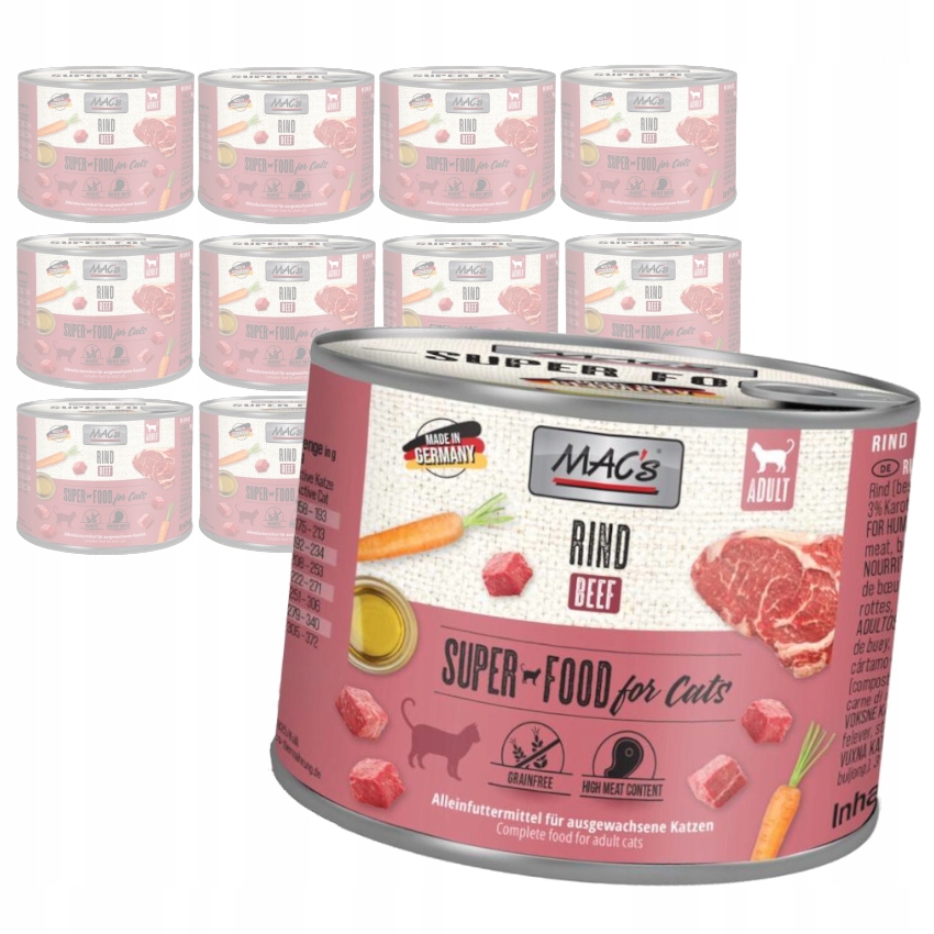 Levně MAC's Cat Mokré Krmivo Pro Kočky 12x200g