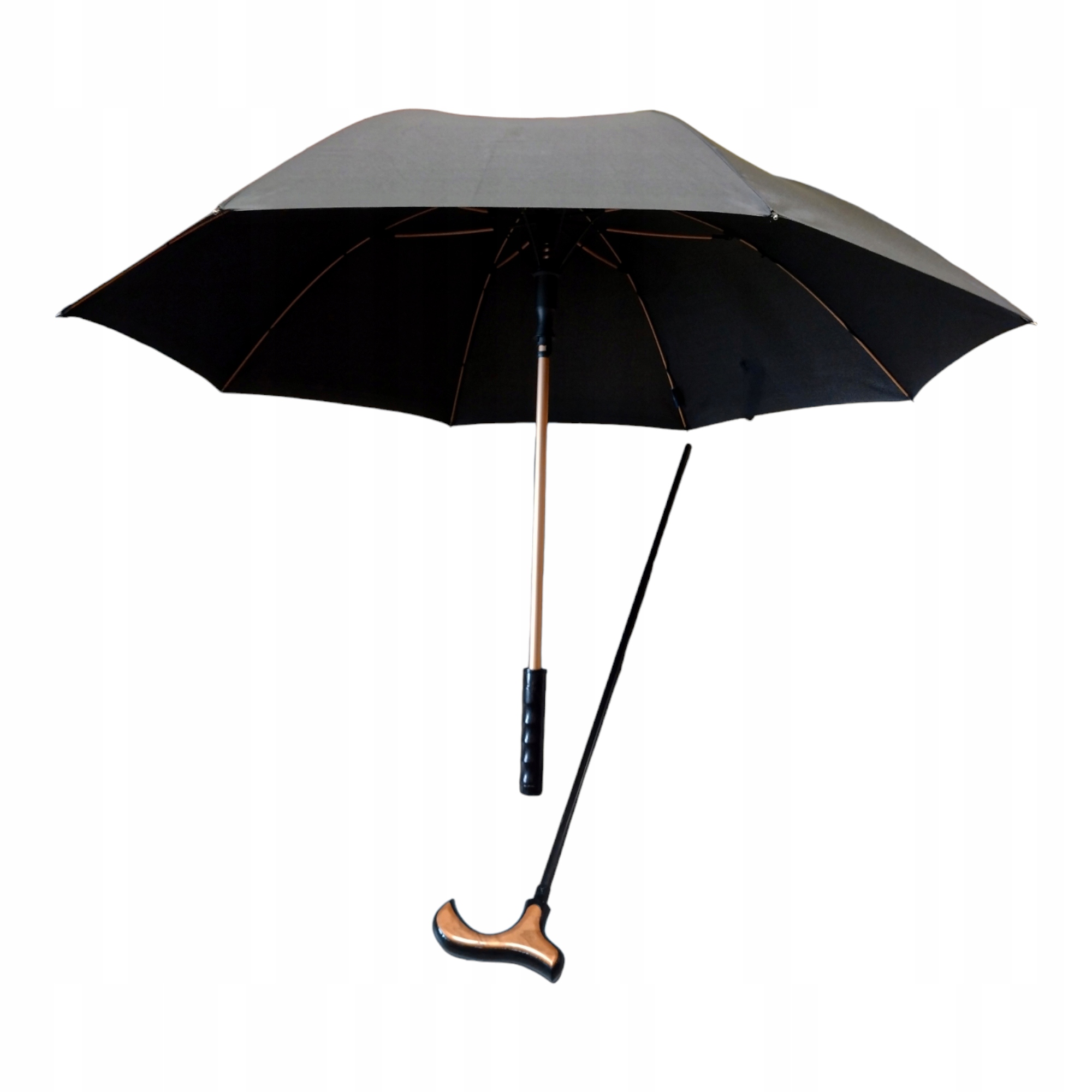 Laska Deštník automatický bez potahu 2 v 1 dlouhý XL černý