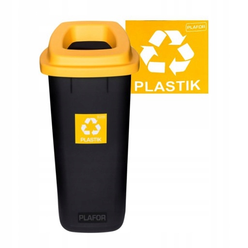 Żółty- plastik 90L Sort Bin śmietnik na plastik