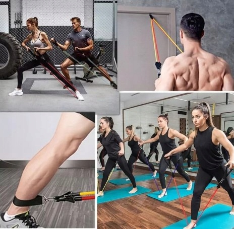 SPRZĘT PRZYRZĄDY ZESTAW DO ĆWICZEŃ W DOMU 3 SZT Długość 63 cm