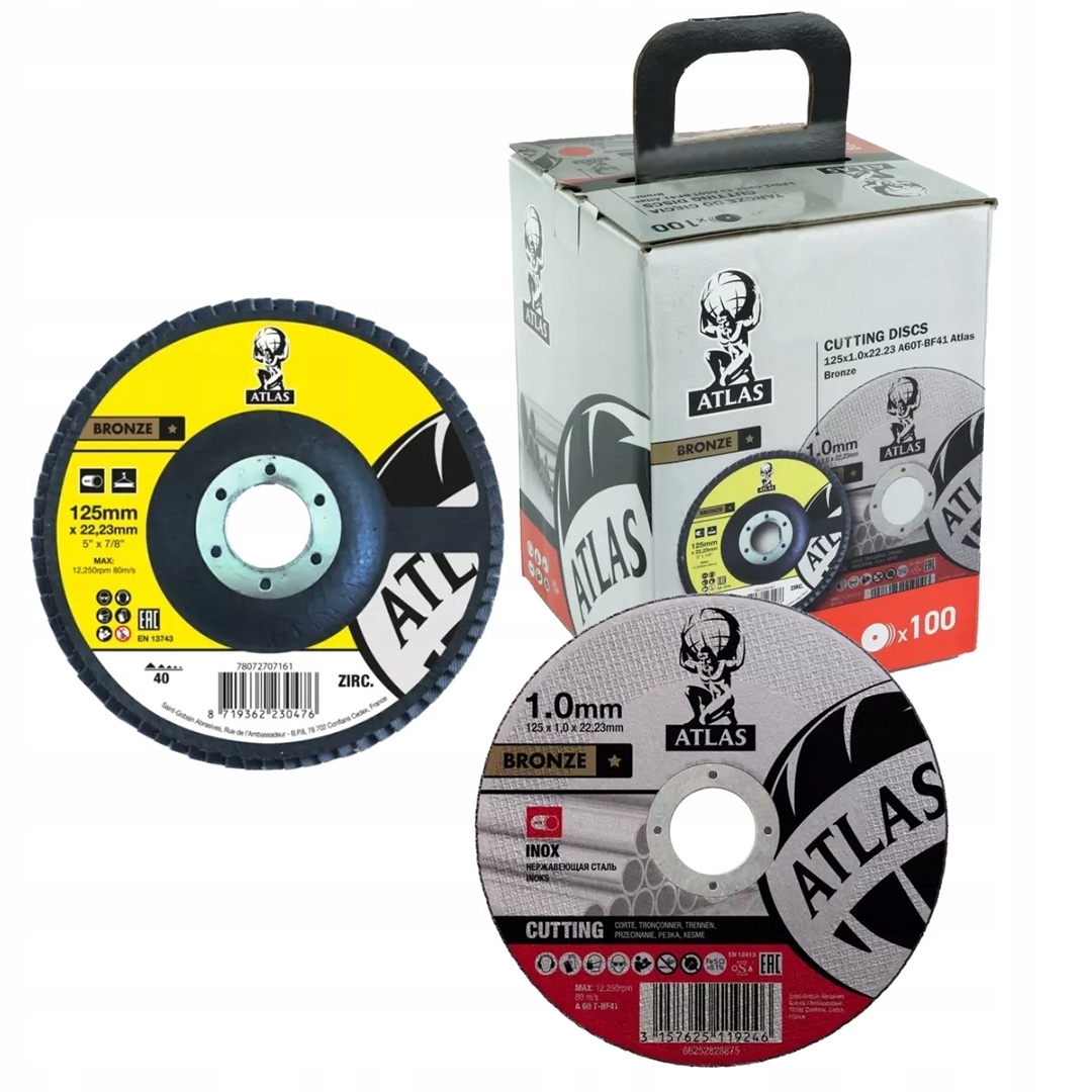 Kotouč na kov 125 x 1,0 x 22,23 mm Inox 100 kusů Atlas 850224 lamelka