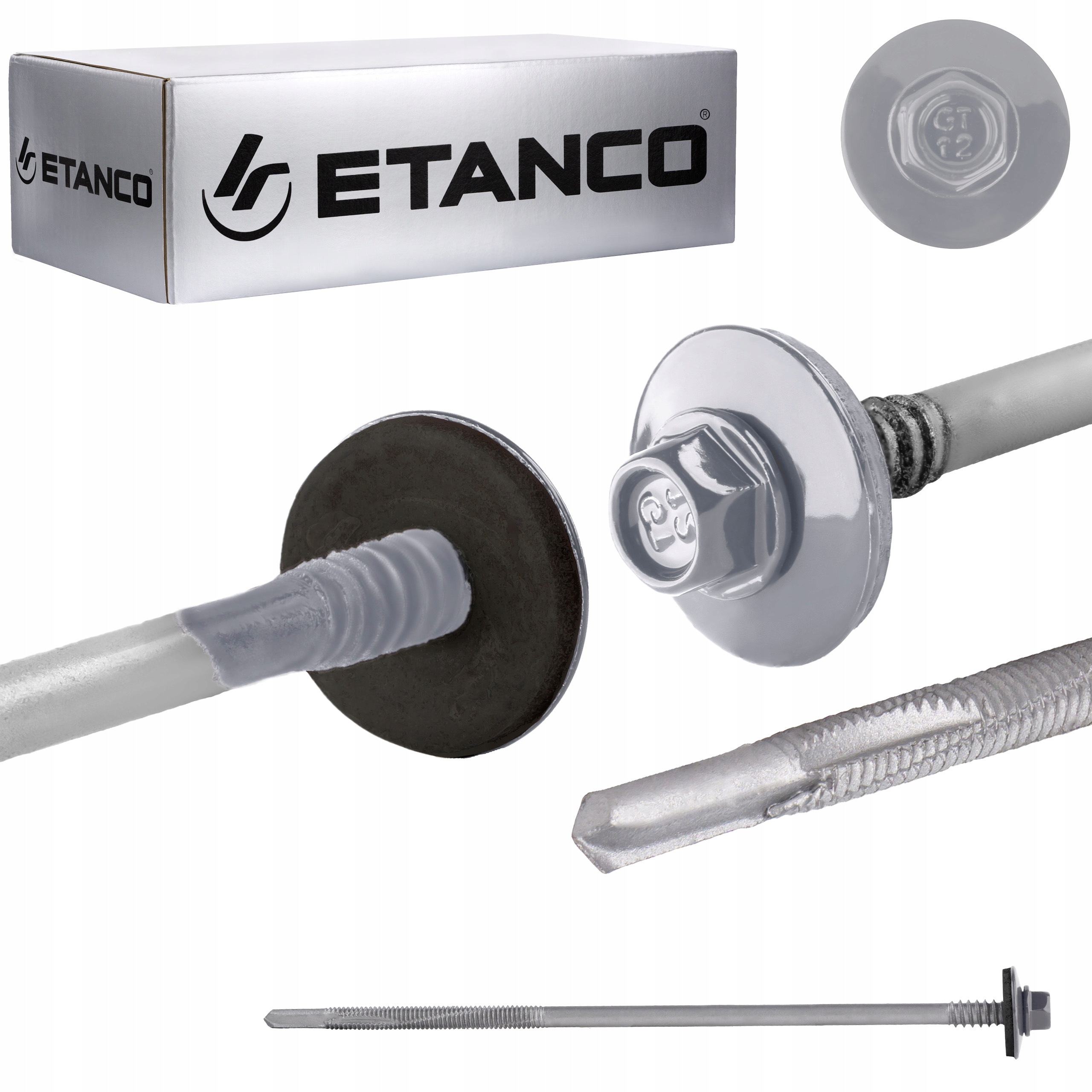 Šrouby do sendvičové desky 175 mm Ral 9006 100 ks pro kov Etanco GTR12