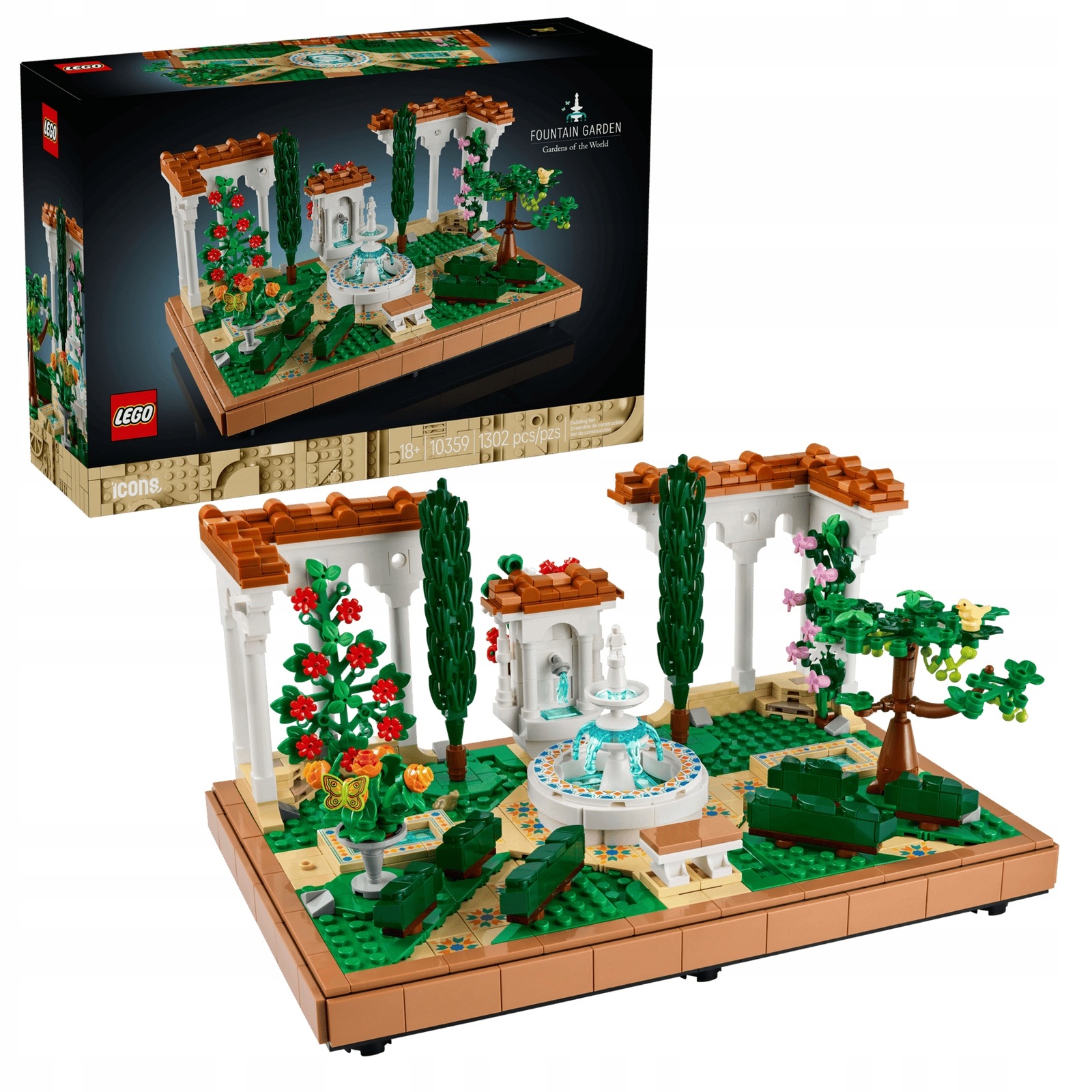 Lego Icons 10359 Fontána v zahradě Zahrada Květiny 1302 stavebnice Velký Set