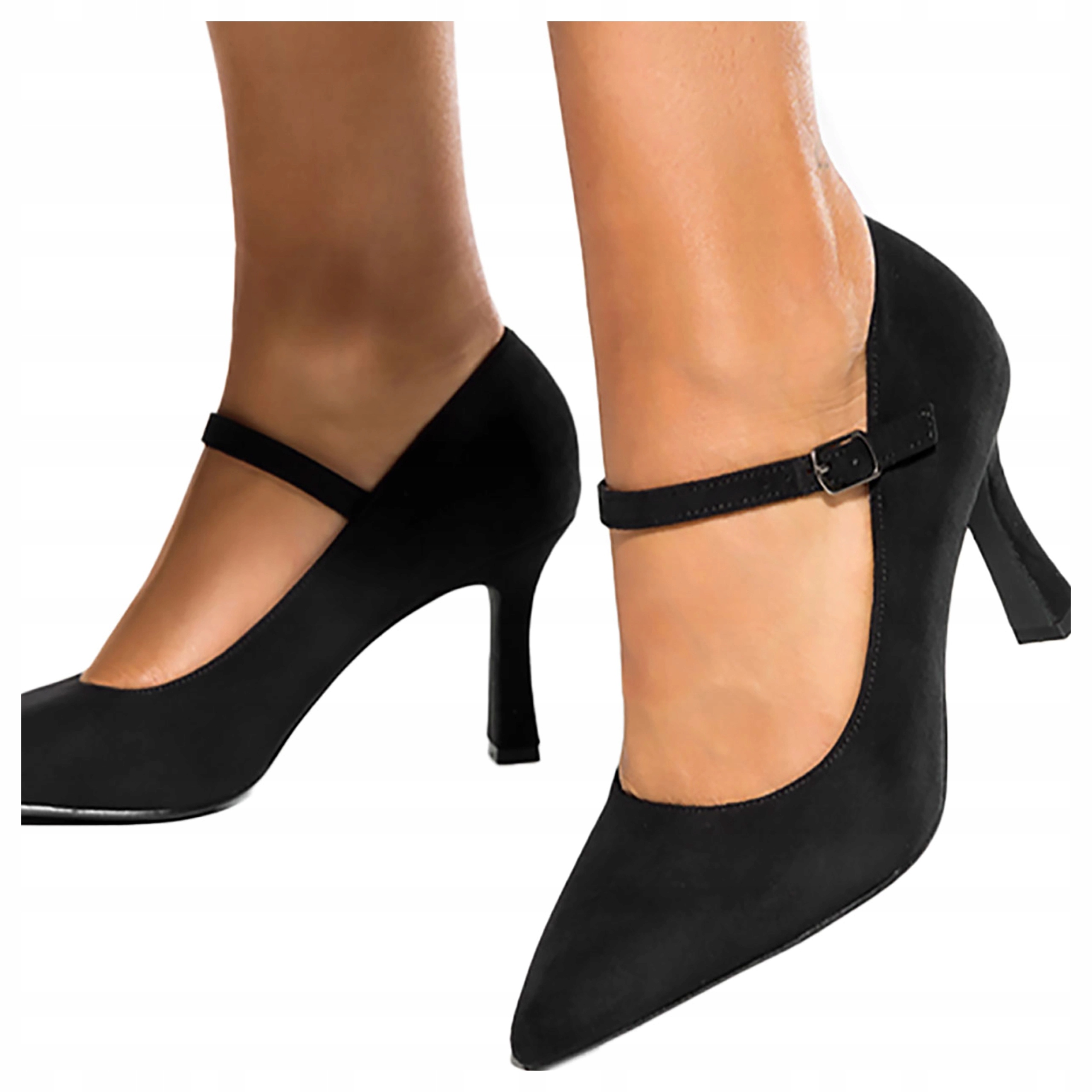 Černé Lodičky Dámské Kožené Vložky Podpatek Sklenička Mary Jane vel. 38