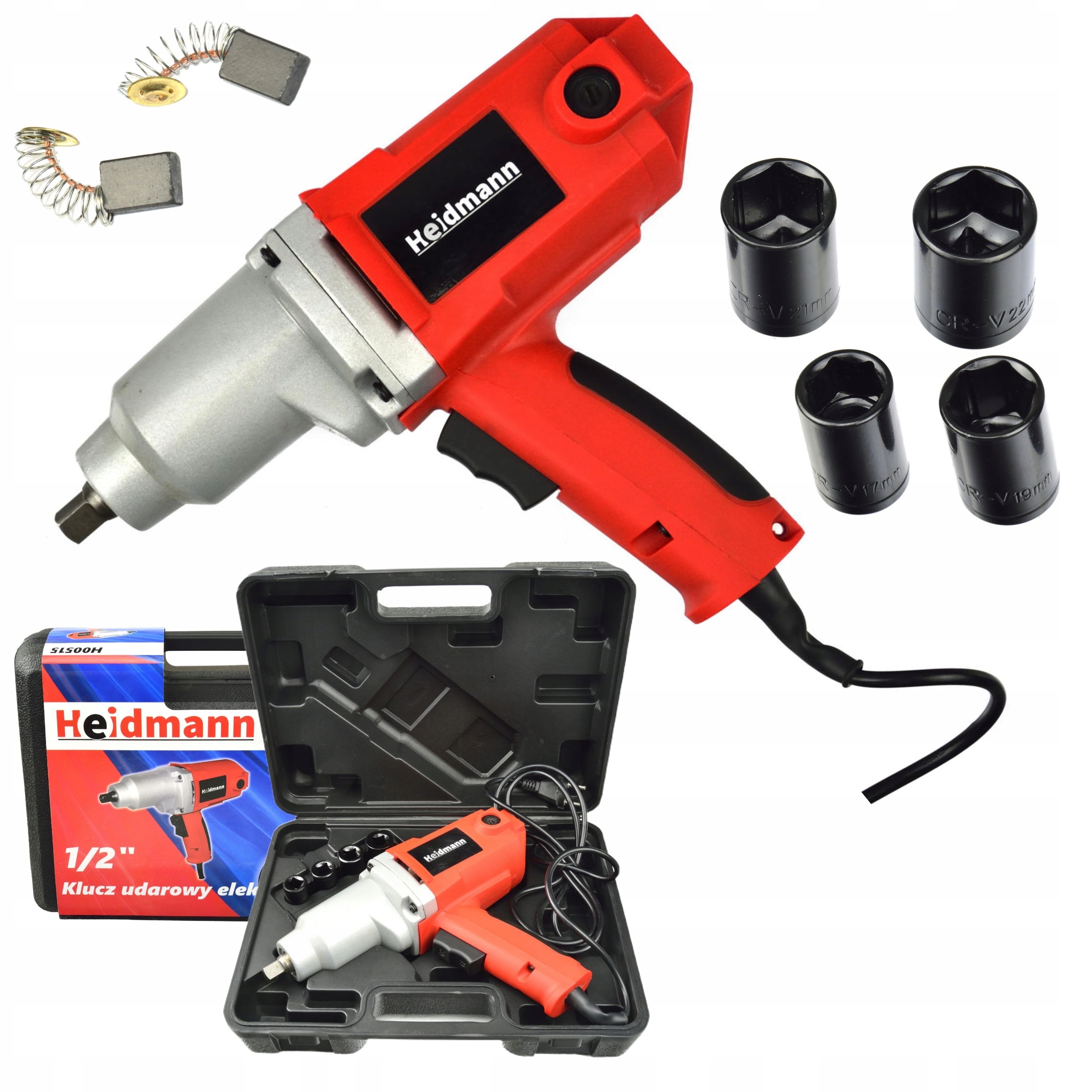 KLUCZ UDAROWY ELEKTRYCZNY 800Nm 1/2 2000W NASADKI